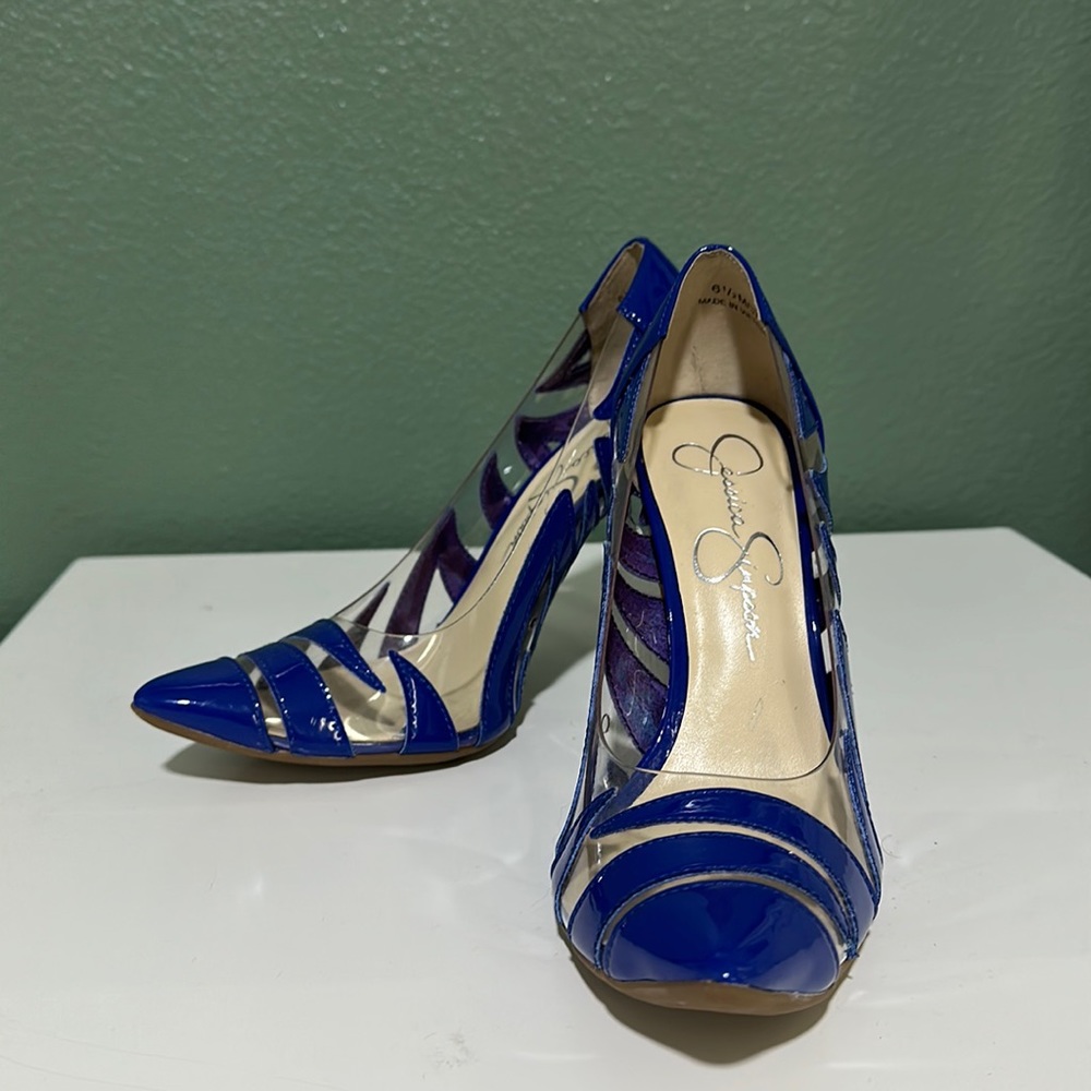 Jessica Simpson Clear Blue Heels Size 6.5 never used